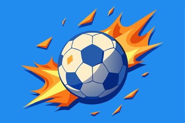 Football in Flames, A Dynamic Sports Illustration