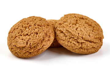 Oatmeal Cookies Isolated on White Background.