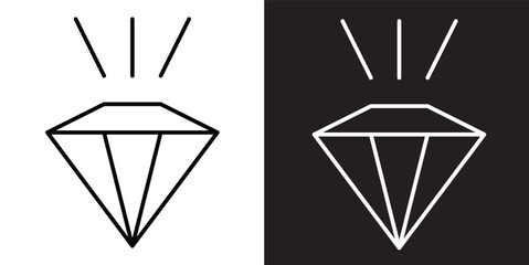 Minimalist Black and White Diamond Illustration Symbolizing Elegance and Value