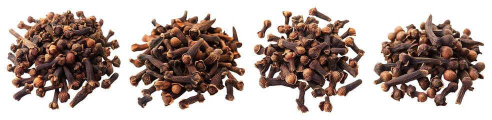 Fototapeta premium Collection of cloves isolated on transparent background