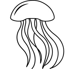 Elegant Jellyfish Outline Illustration