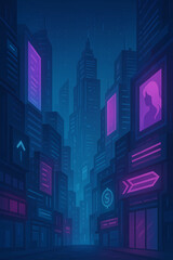 "A futuristic cyberpunk city with neon lights and high-tech skyscrapers"