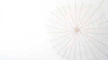 Obraz premium Delicate Spiderweb Minimalist Line Art Composition, White Background, Nature Inspired, Spider Silk, Web Design Spiderweb, Art