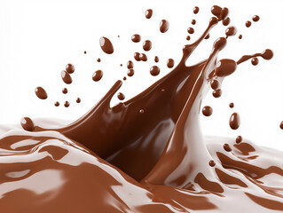 Dynamic chocolate splash action studio setting food photography vibrant environment close-up viewpoint culinary concept for allure