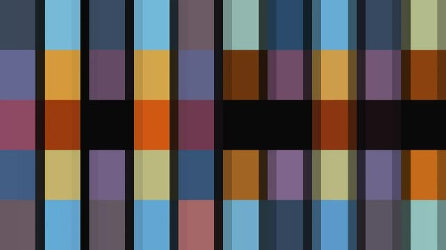 Abstract stripes pattern background animation. Mosaic pixelelated stripes animation in multi colors