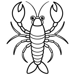 Elegant Lobster Outline Illustration