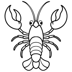 Elegant Lobster Outline Illustration
