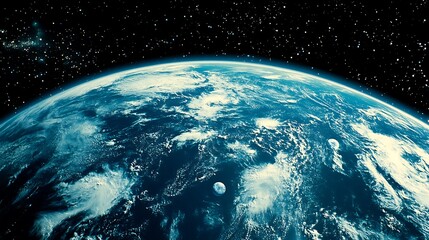 Obraz premium A beautiful view of earth and space with stars above