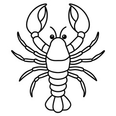 Elegant Lobster Outline Illustration