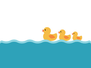 水に浮かぶアヒルのおもちゃ