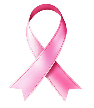 Pink cancer ribbon, vector clipart illustration with simple gradients on a white background, 