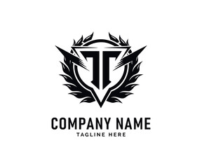 TT Monogram Logo Design. Bold Monogram TT Logo Design Tribal, Sharp, Graphic, Badge, Laurel Wreath