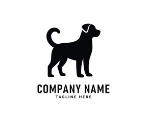 Dog Logo Design. Black Dog Silhouette, Canine Icon, Pet Symbol, Simple Design