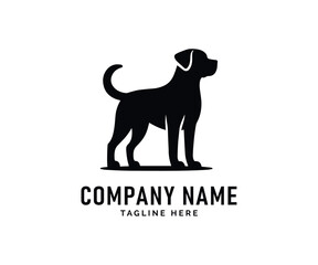 Dog Logo Design. Black Dog Silhouette, Canine Profile, Loyal Companion, Pet Logo, Simple Design, Vector Graphic