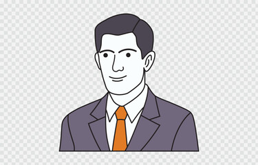 Businessman vector art Illustration Isolated on transparent background and editable stroke