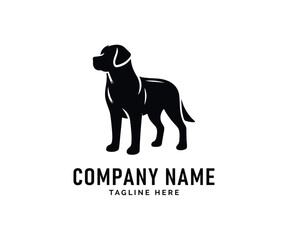 Dog Logo Design. Black Labrador Silhouette Dog Breed, Canine, Pet, Animal, Graphic