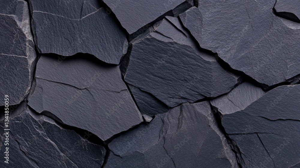 Poster close-up view of textured dark slate stone surface with irregular patterns and edges