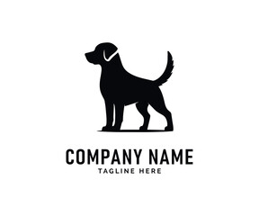 Dog Logo Design. Black Dog Silhouette Canine, Loyal, Breed, Pet, Animal, Friend, Vector, Graphic, Design, Icon