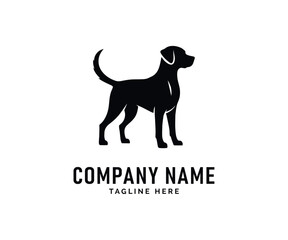Dog Logo Design. Black Dog Silhouette, Canine Logo, Vector Graphic, Elegant Design, Simple Image, Pet Icon, Animal