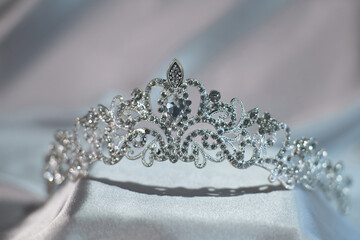 Royal golden diadem with diamonds