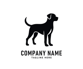 Dog Logo Design. Black Dog Silhouette, Canine Profile, Side View, Simple Design, Elegant, Vector Art, Pet Logo