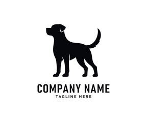 Dog Logo Design. Black Dog Silhouette, Canine Profile, Animal Vector, Pet Icon, Loyal Friend, Standing Pose