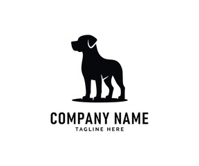 Dog Logo Design. Black Dog Silhouette Logo Design, Canine Company Brand