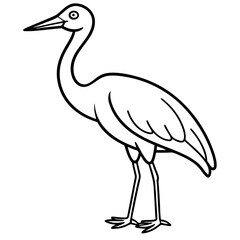 Elegant Stork Outline Illustration