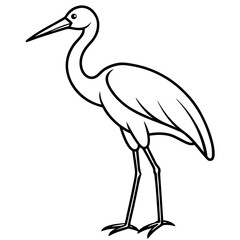 Elegant Stork Outline Illustration