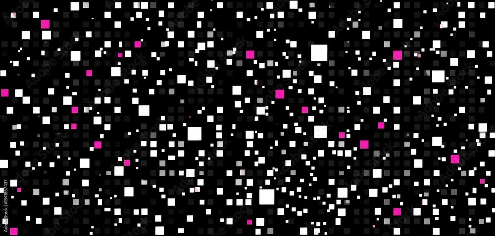 Aufkleber abstract monochrome pixel art background seamless pattern of scattered tiny squares, rectangles, and