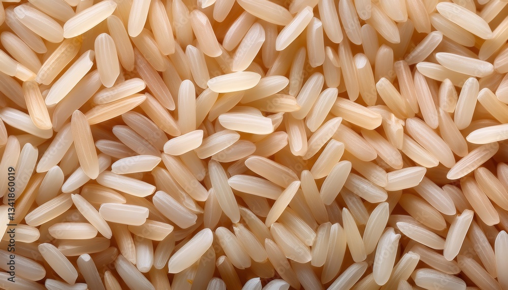 Poster macro texture of uncooked long grain rice forming a textured background
