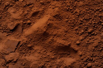 Close up shot of cocoa powder creating a textured brown background