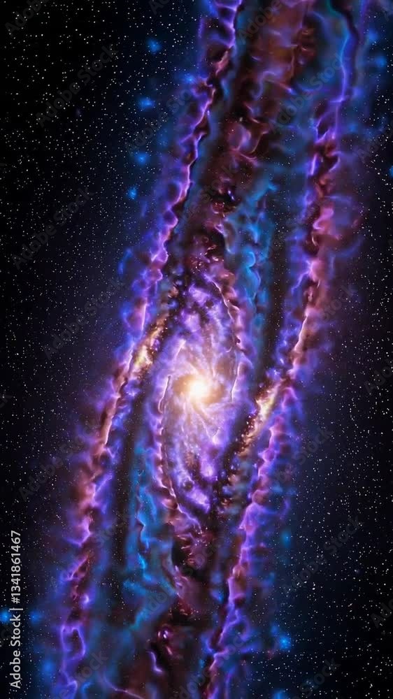 Wall mural galactic spiral rotation: mystical glow of a vibrant nebula in space