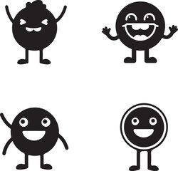 set of funny cartoon monsters