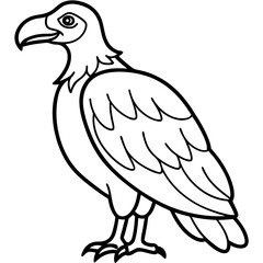 Elegant Vulture Outline Illustration
