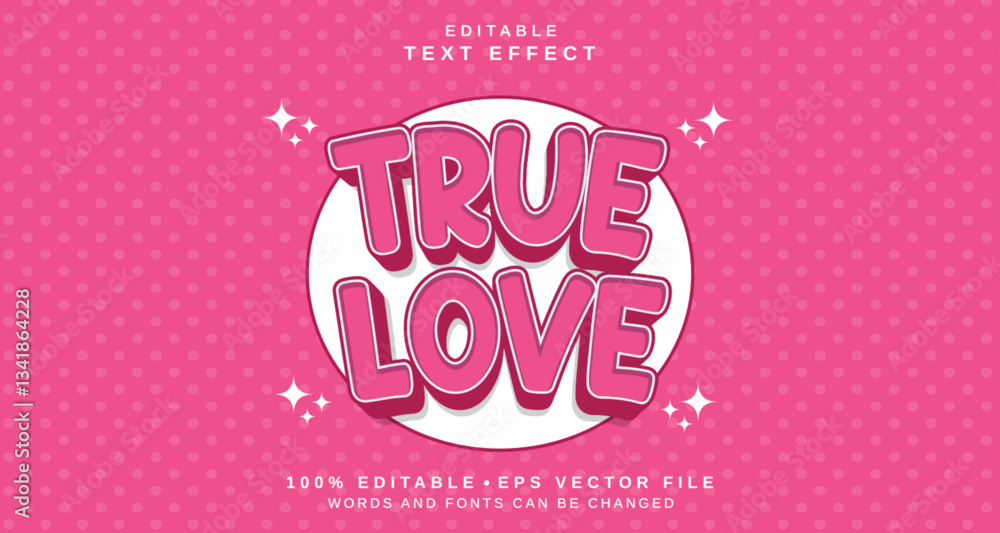 Poster editable text style effect - true love text style theme.