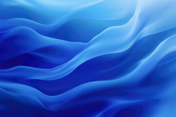 Fototapeta premium Abstract blue wave patterns creating fluid motion on a smooth surface