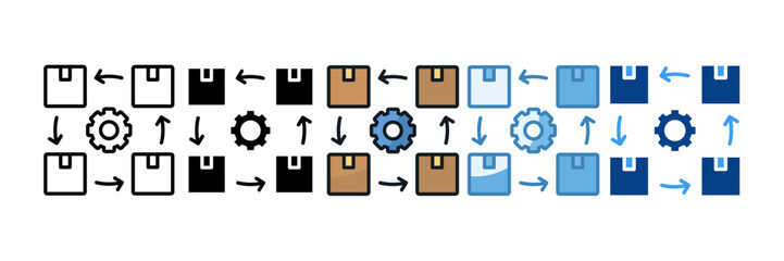 Supply Chain Management Icon Set Multiple Style Collection