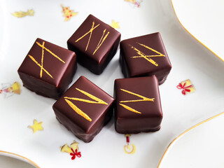 Chocolate Grand Cru in tube shape at Biel, Bern canton, Switzerland