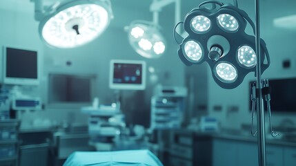 Futuristic Operating Room with High-Tech Medical Equipment - Advanced Surgical Environment