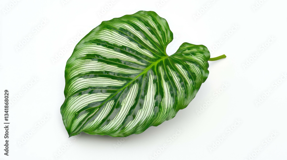 Aufkleber detailed calathea leaf with distinctive green patterns for nature or design projects