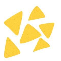 Tortilla chips in cartoon flat style
