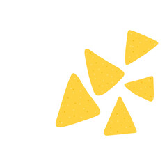Tortilla chips in cartoon flat style