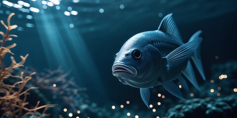 Exploring the Mysteries of the Ocean Depths with Enigmatic Fish Beneath the Surface.