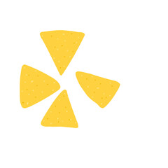 Tortilla chips in cartoon flat style