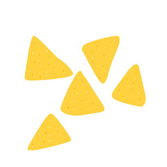Tortilla chips in cartoon flat style