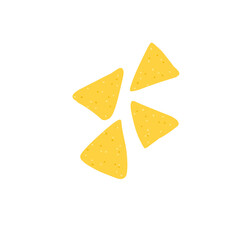 Tortilla chips in cartoon flat style