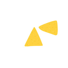 Tortilla chips in cartoon flat style