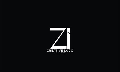 ZI IZ Abstract initial monogram letter alphabet logo design