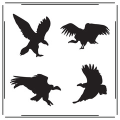 Obraz premium Vulture silhouette, Vulture illustration ,Vulture clipart, Vulture vector ,Vulture icon , black Vulture ,Vulture illustration on white background, Vulture vector illustration ,